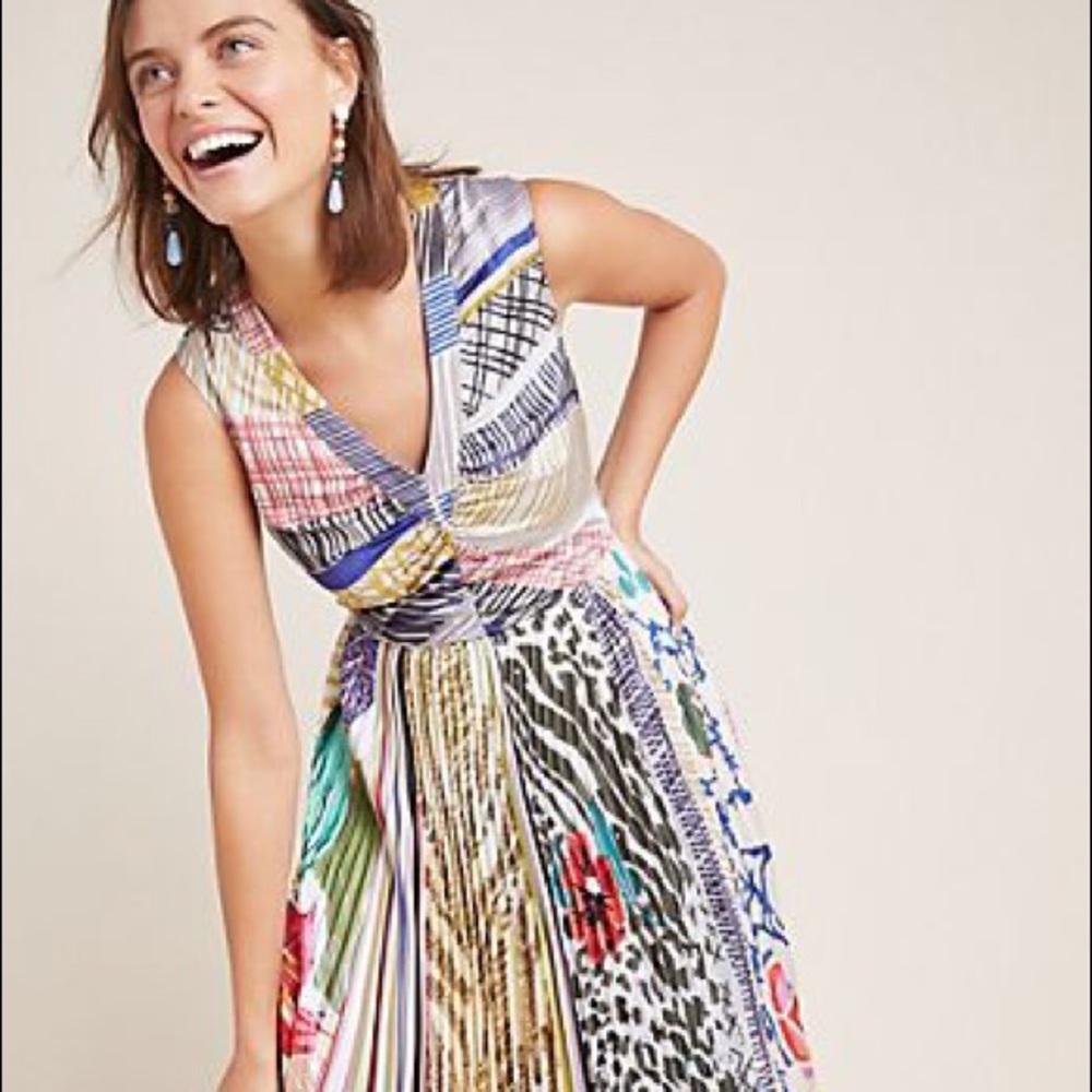 Anthropologie Geisha Designs Jacinta Pleated Dress